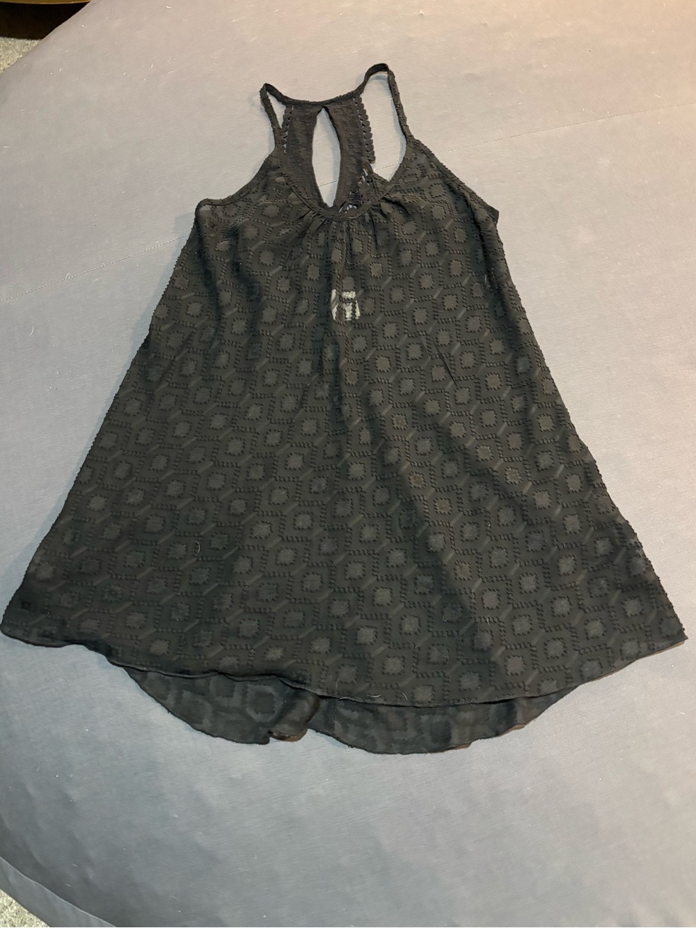 Lily Bloom Black Crochet-Detail Tank